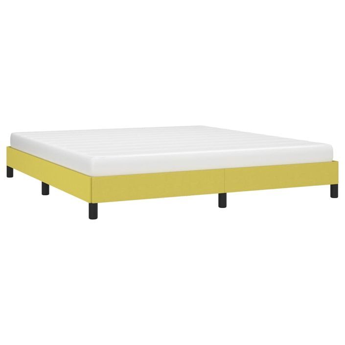 Cadre de lit sans matelas vert 160x200 cm tissu - Photo n°3