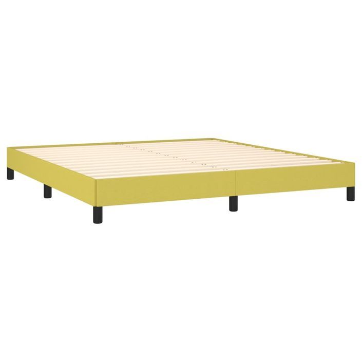 Cadre de lit sans matelas vert 160x200 cm tissu - Photo n°4