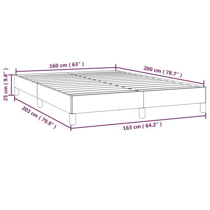 Cadre de lit sans matelas vert 160x200 cm tissu - Photo n°9