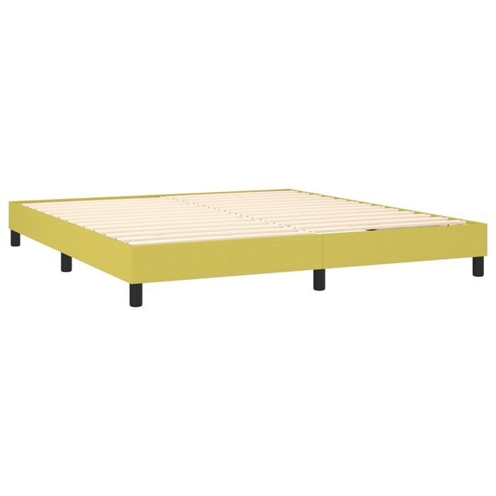 Cadre de lit sans matelas vert 160x200 cm tissu - Photo n°4