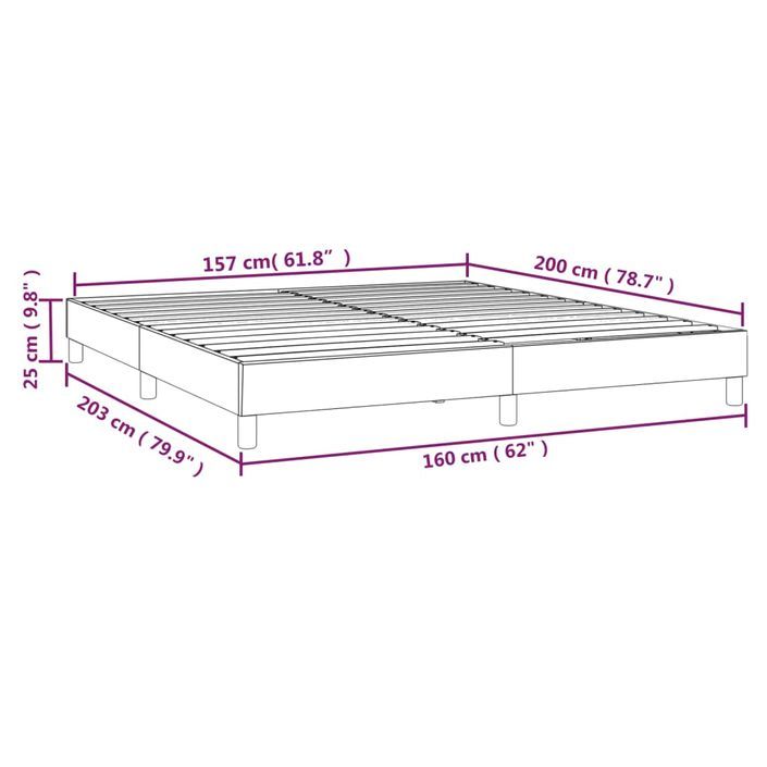 Cadre de lit sans matelas vert 160x200 cm tissu - Photo n°9