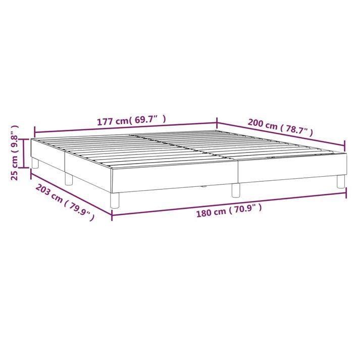 Cadre de lit sans matelas vert 180x200 cm tissu - Photo n°9