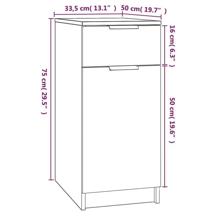 Caisson de bureau RTT H 75 cm - Tiroir et compartiments - Photo n°8