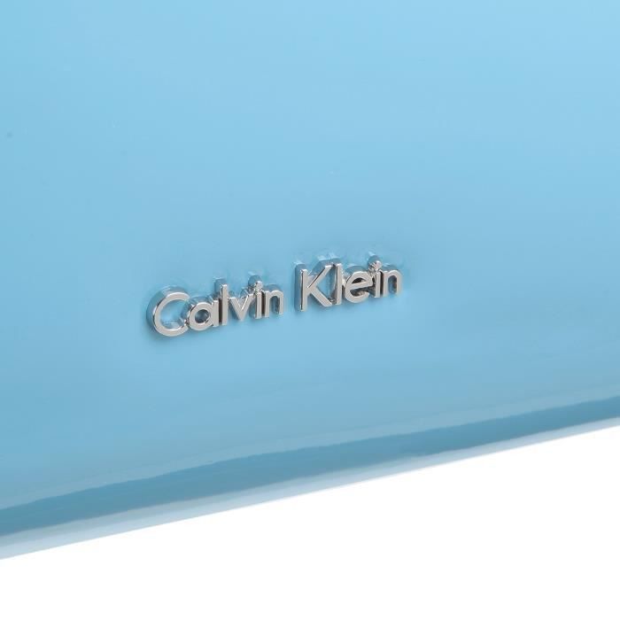 CALVIN KLEIN Sacs de courses en cuir verni K60K601562 - FLOW EW TOTE Bleu Femme - Photo n°4
