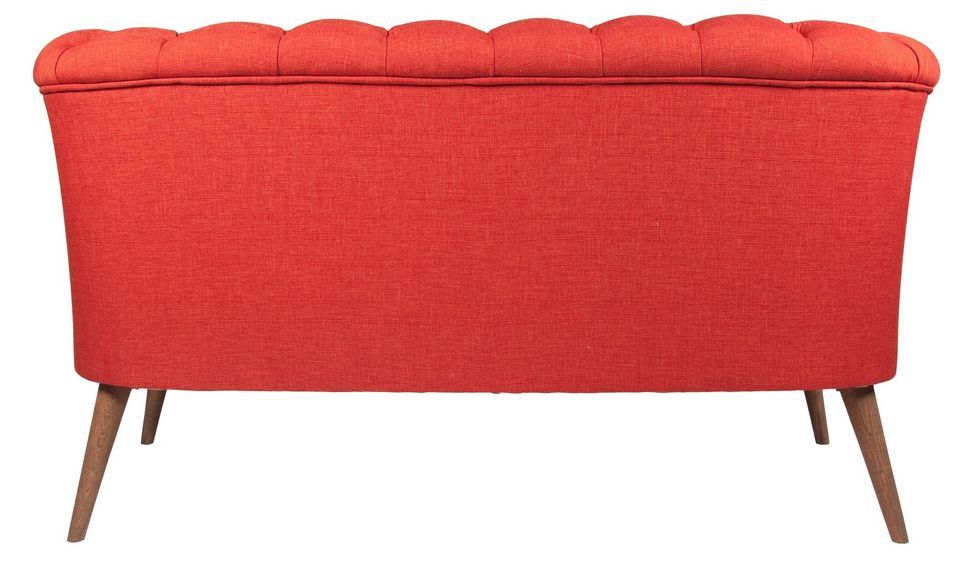 Canapé 2 places style Chesterfield tissu rouge Wester 140 cm - Photo n°6
