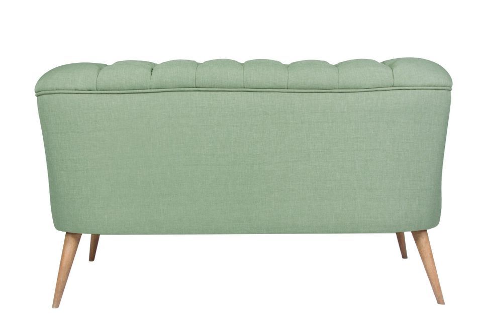 Canapé 2 places style Chesterfield tissu vert pastel Wester 140 cm - Photo n°7