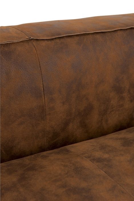 Canapé 3 places en cuir marron vintage Coza 224 cm - Photo n°6