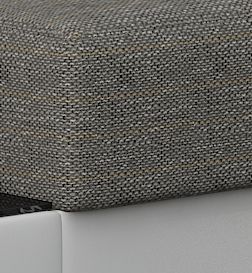 Canapé angle droit convertible tissu gris chiné et simili blanc James 245 cm - Photo n°6