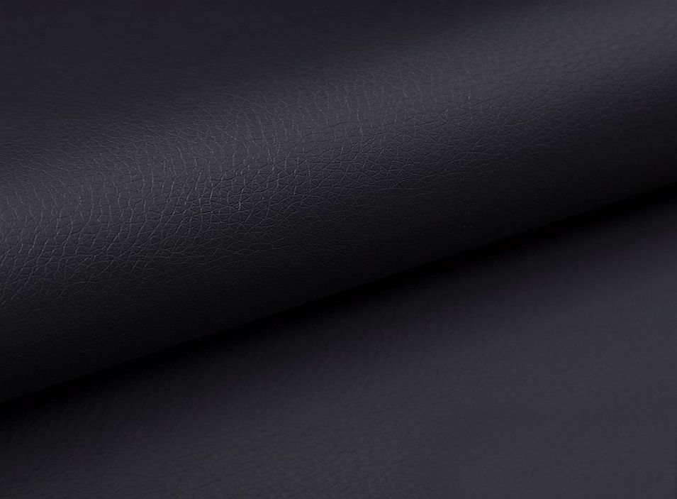 Canapé angle gauche convertible tissu gris chiné et simili noir James 245 cm - Photo n°7