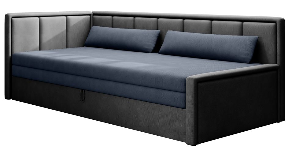 Canapé banquette convertible 3 places tissu doux Figo 214 cm - Photo n°1