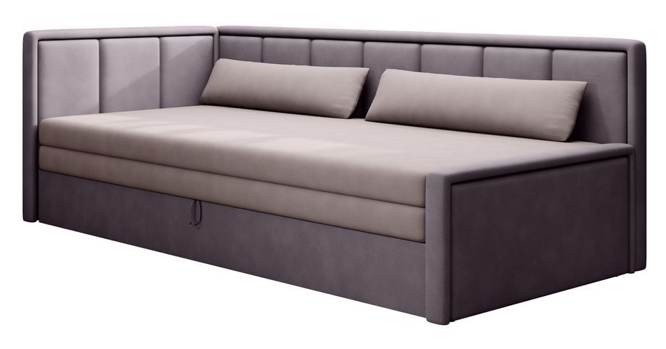 Canapé banquette convertible 3 places tissu doux Figo 214 cm - Photo n°1