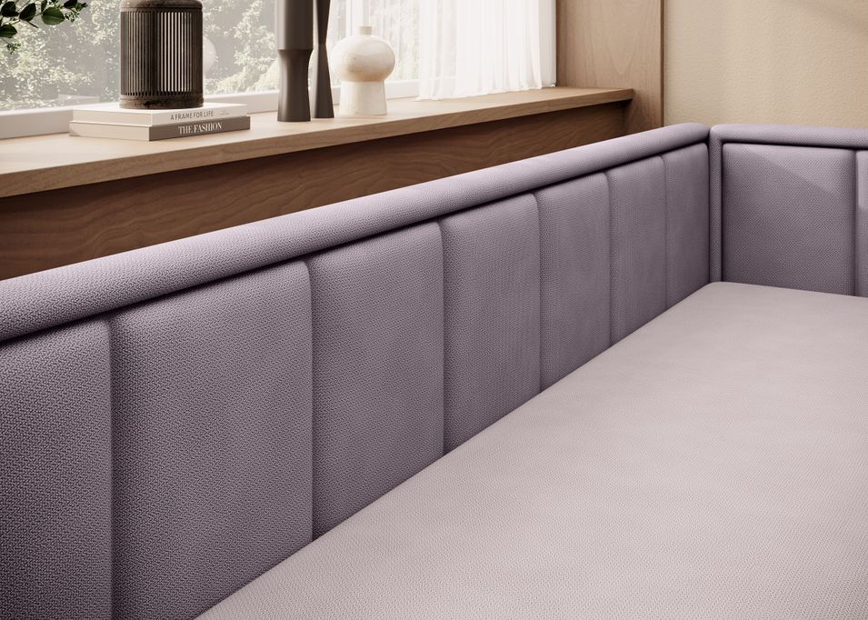 Canapé banquette convertible 3 places tissu doux Figo 214 cm - Photo n°7