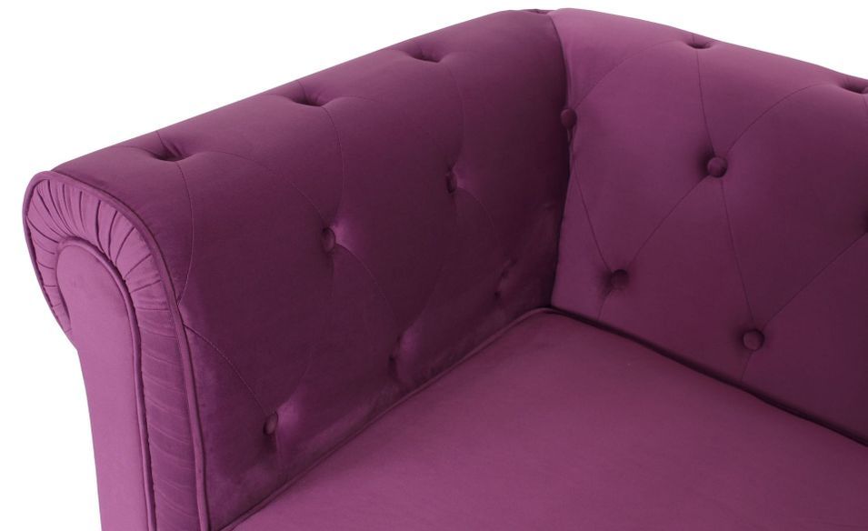 Canapé chesterfield 3 places velours violet Itish - Photo n°6