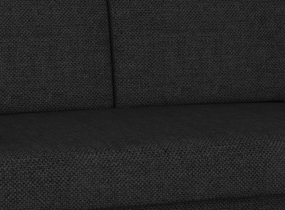 Canapé convertible 2 places tissu noir et simili cuir blanc Korina 202 cm - Photo n°3