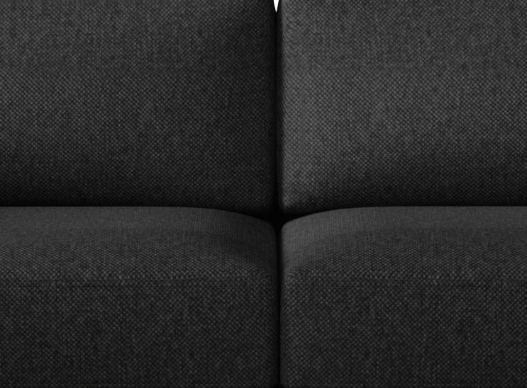 Canapé convertible 3/4 places tissu noir et pieds métal noir Zora 250 cm - Photo n°4