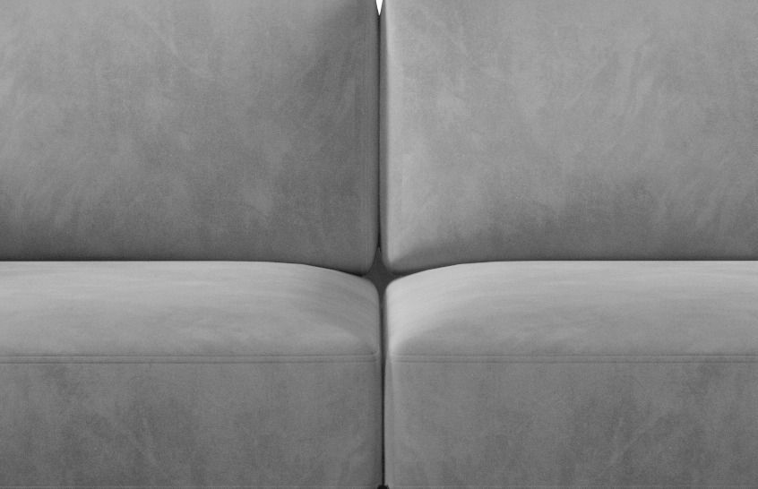 Canapé convertible 3/4 places velours gris et pieds métal noir Zora 250 cm - Photo n°2
