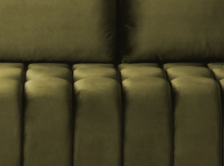 Canapé convertible 3 places tissu doux vert olive avec coffre de rangement Larko 245 cm - Photo n°2