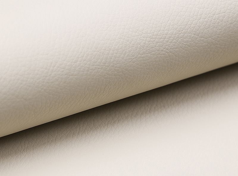 Canapé convertible angle droit simili cuir beige et tissu beige clair chiné Polky 272 cm - Photo n°6