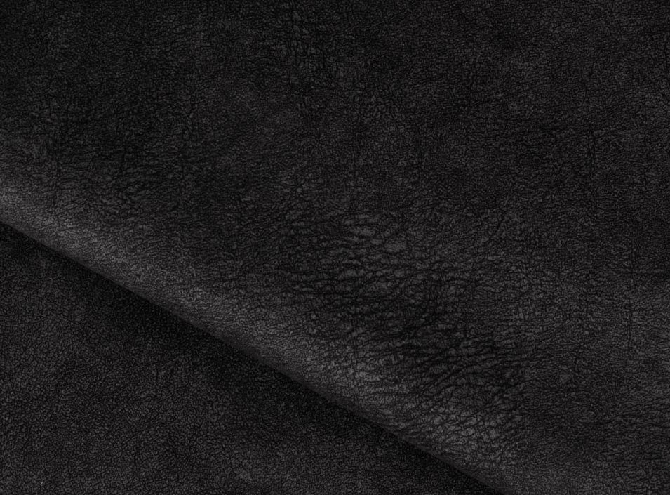 Canapé convertible angle droit vintage tissu effet cuir noir Grenky 276 cm - Photo n°5