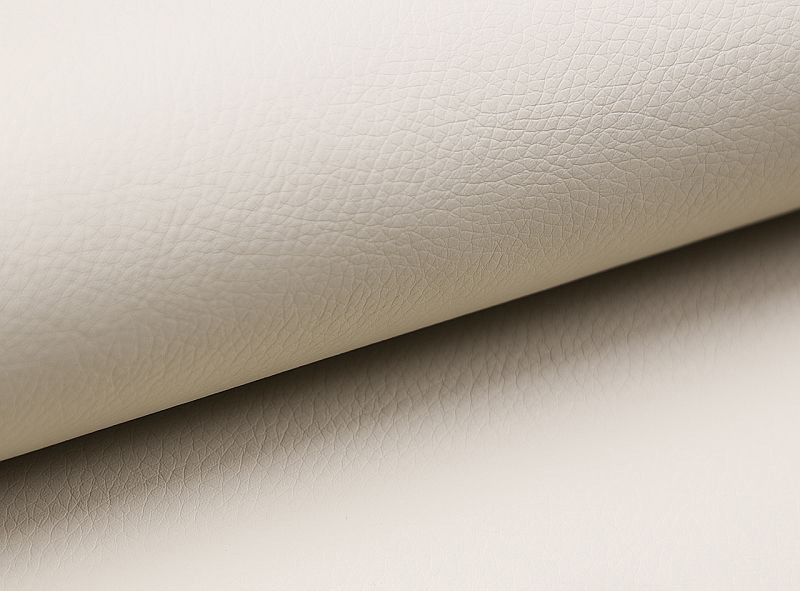 Canapé convertible angle gauche simili cuir beige et tissu beige clair chiné Polky 272 cm - Photo n°5
