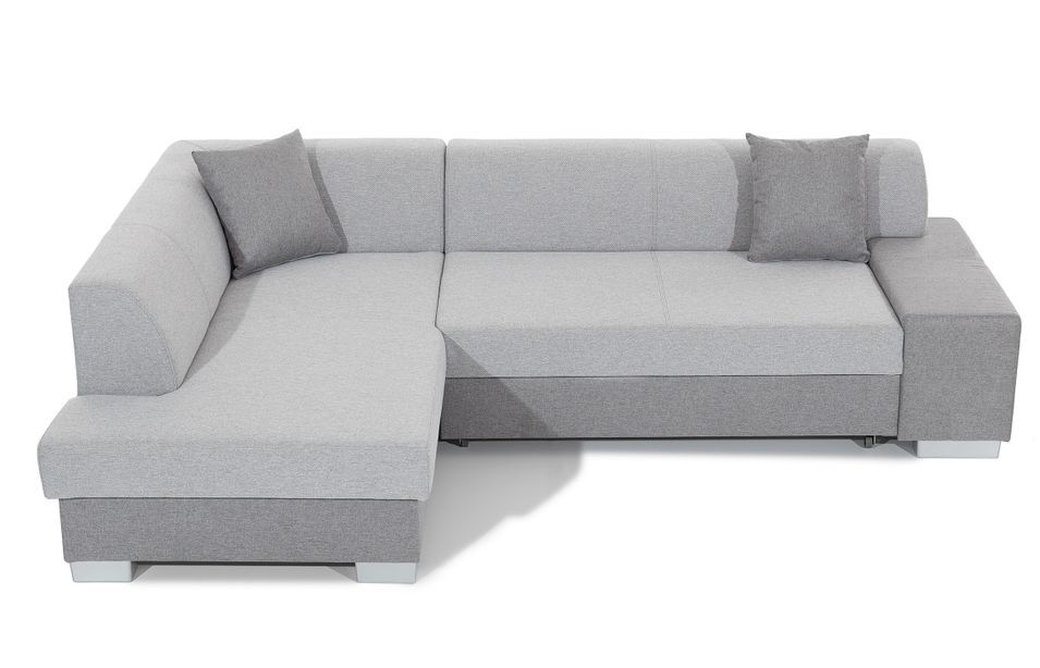 Canapé convertible angle gauche tissu gris clair Polky 272 cm - Photo n°10