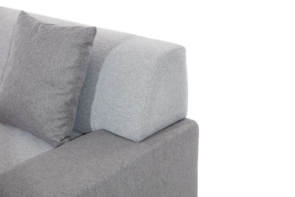 Canapé convertible angle gauche tissu gris clair Polky 272 cm - Photo n°13