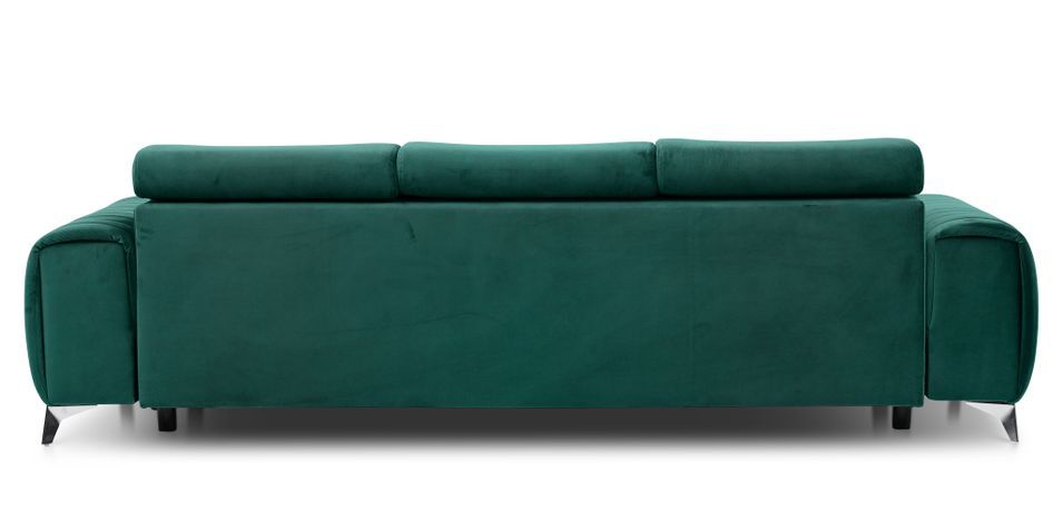 Canapé convertible avec appuis-tête réglables velours vert Lozan 261 cm - Photo n°11