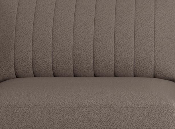 Canapé convertible design 3/4 places tissu beige foncé et pieds acier chromé Eliza 250 cm - Photo n°2
