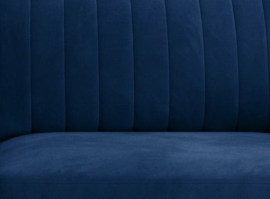 Canapé convertible design 3/4 places tissu bleu foncé et pieds acier chromé Eliza 250 cm - Photo n°3