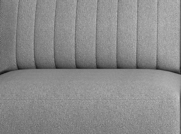 Canapé convertible design 3/4 places tissu gris clair chiné et pieds acier chromé Eliza 250 cm - Photo n°2