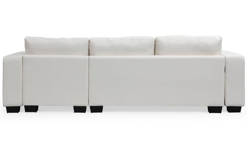 Canapé d'angle 5 places réversible simili cuir blanc Marna 275 cm - Photo n°4