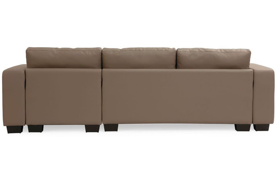 Canapé d'angle 5 places réversible simili cuir marron Marna 275 cm - Photo n°4