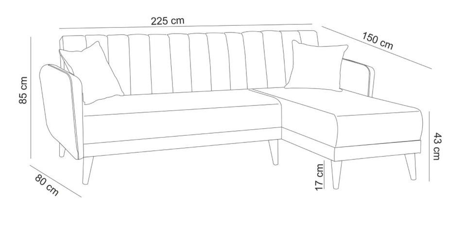 Canapé d'angle à droite convertible lin crème Bompart 225 cm - Photo n°6