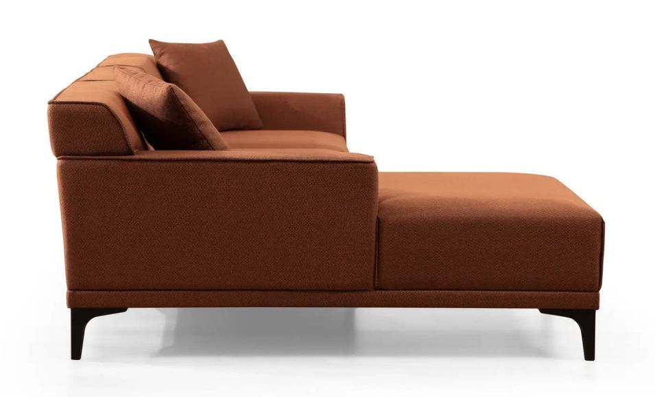 Canapé d'angle à gauche moderne en tissu orange avec 2 coussin Tivano 250 cm - Photo n°5