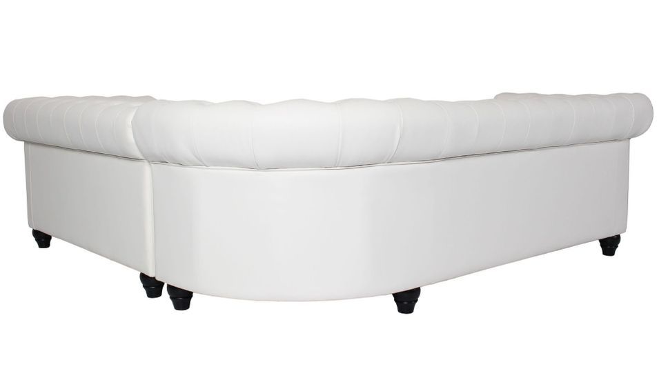 Canapé d'angle droit 5 places simili cuir blanc Vatsi 220 cm - Photo n°4