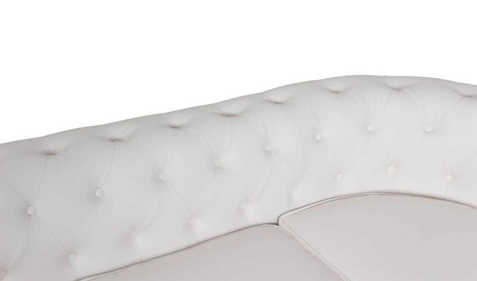 Canapé d'angle droit 5 places simili cuir blanc Vatsi 220 cm - Photo n°5