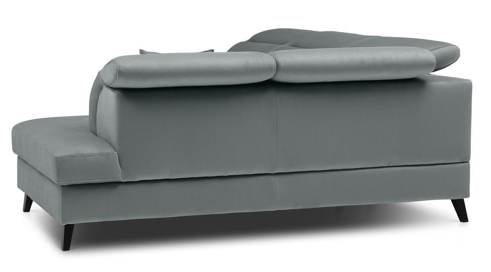 Canapé d'angle droit convertible tissu gris bleuté Noblesse 255 cm - Photo n°7