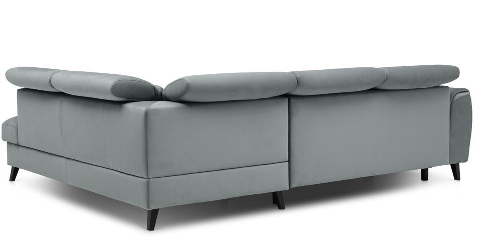Canapé d'angle droit convertible tissu gris bleuté Noblesse 255 cm - Photo n°10