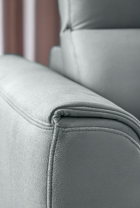 Canapé d'angle droit convertible tissu gris bleuté Noblesse 255 cm - Photo n°22