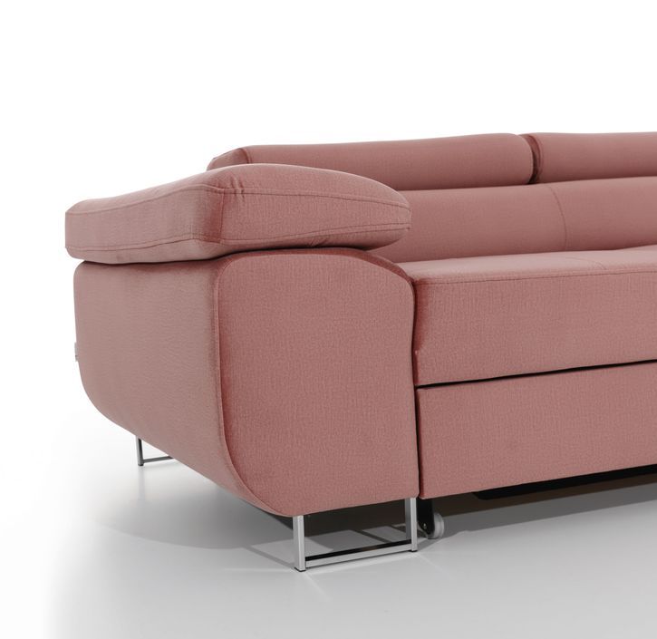 Canapé d'angle droit convertible tissu gris foncé chiné et simili cuir gris Marka 275 cm - Photo n°16