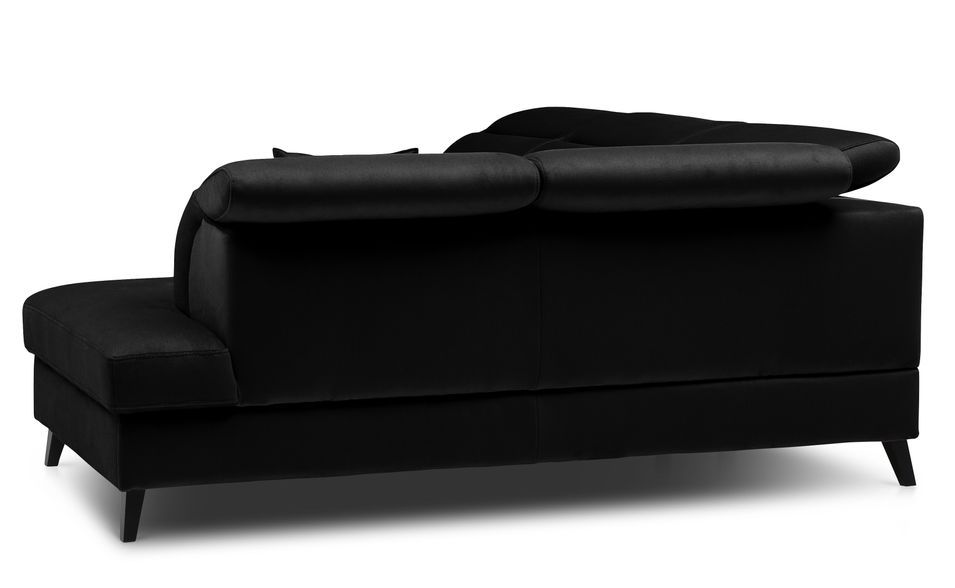 Canapé d'angle droit convertible tissu noir Noblesse 255 cm - Photo n°7