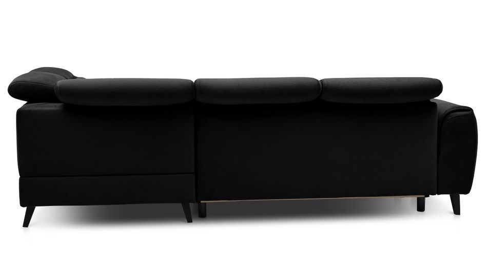 Canapé d'angle droit convertible tissu noir Noblesse 255 cm - Photo n°9