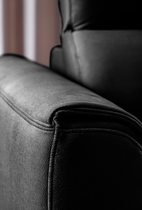 Canapé d'angle droit convertible tissu noir Noblesse 255 cm - Photo n°23