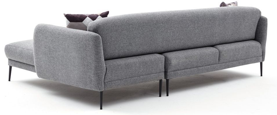 Canapé d'angle droit moderne tissu gris clair Valiko 265 cm - Photo n°3