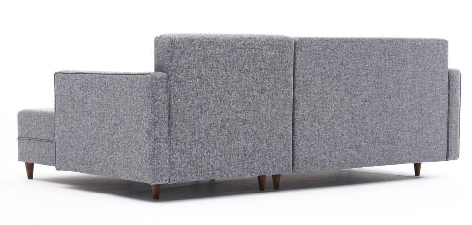Canapé d'angle droit tissu gris clair Klina 215 cm - Photo n°6
