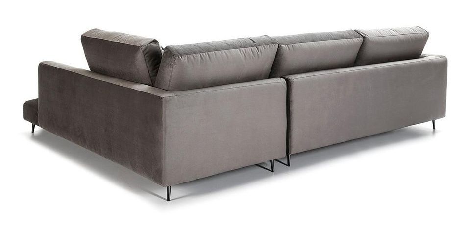 Canapé d'angle droit toile gris foncé - Photo n°3