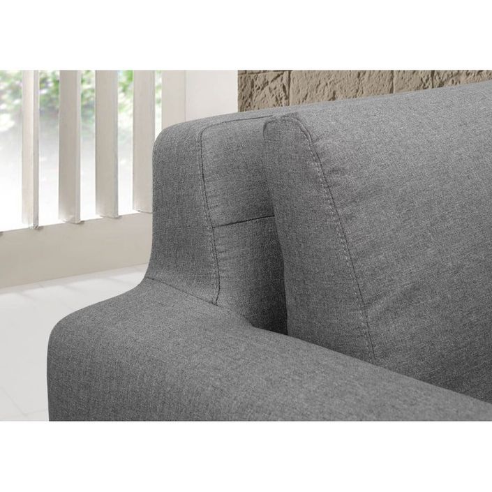 Canapé d'angle en tissu Gris Luno - Photo n°13