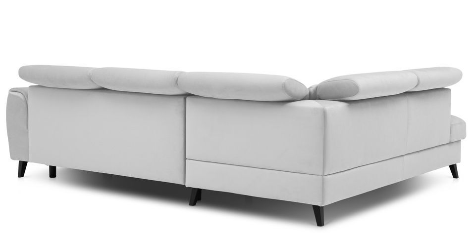 Canapé d'angle gauche convertible tissu gris clair Noblesse 255 cm - Photo n°5