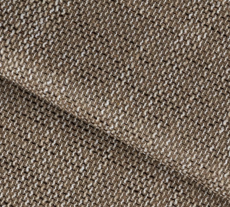 Canapé d'angle gauche design matelassé tissu beige chiné et pied noir Kazane 275 cm - Photo n°5