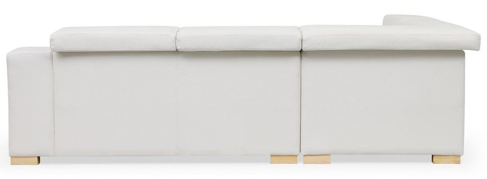 Canapé d'angle gauche en cuir blanc Callyh - Photo n°4